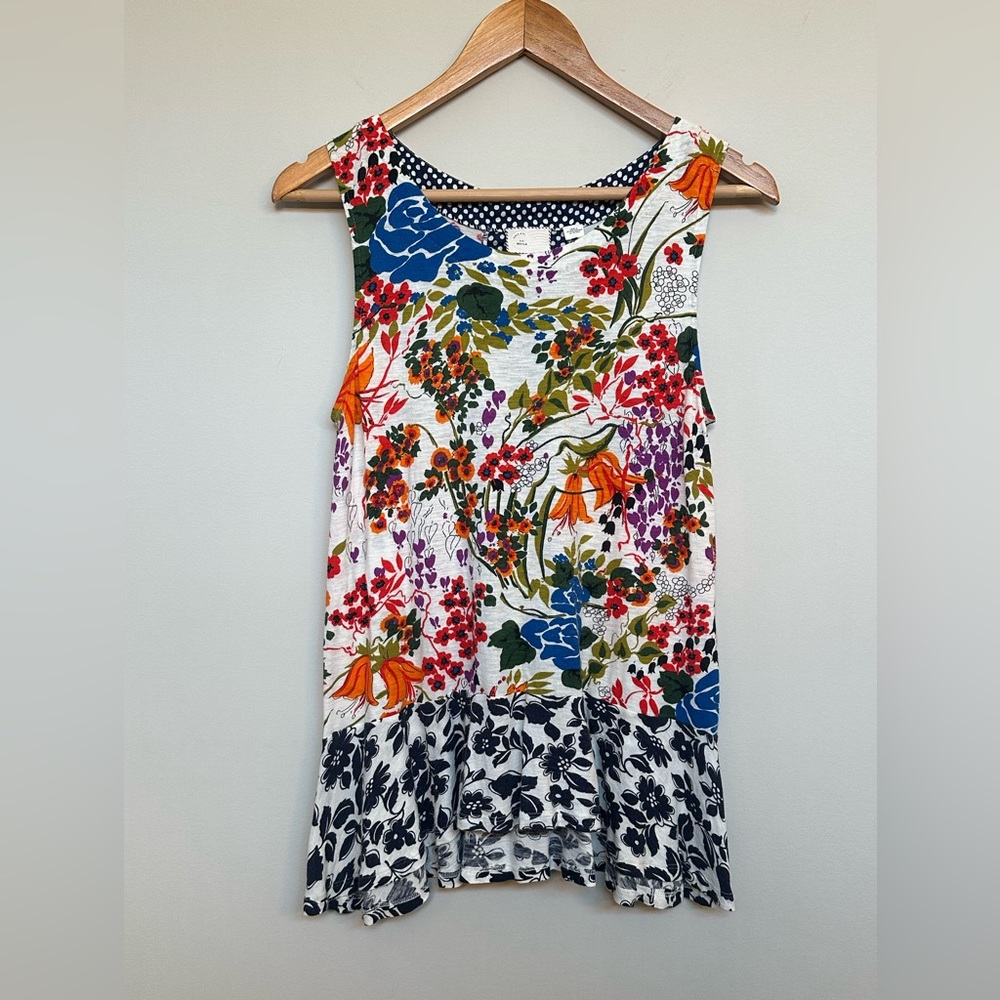 Anthropologie | Sleeveless Top with Ruffle Hem, Size M